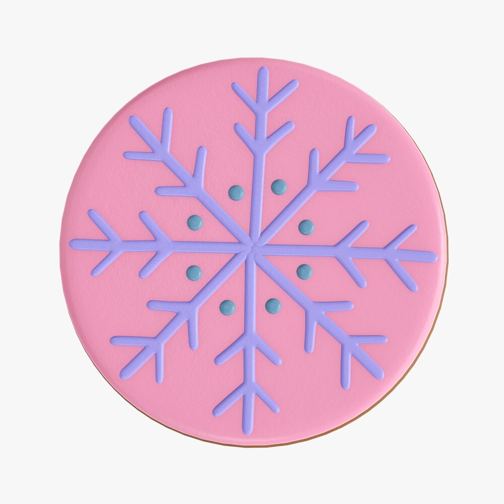 Christmas Cookie Snowflake 02 Modelo 3d