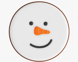 Christmas Cookie Snowman Face Modèle 3D