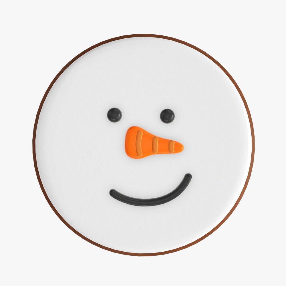 Christmas Cookie Snowman Face 3D модель