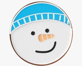 Christmas Cookie Snowman Head 3D модель