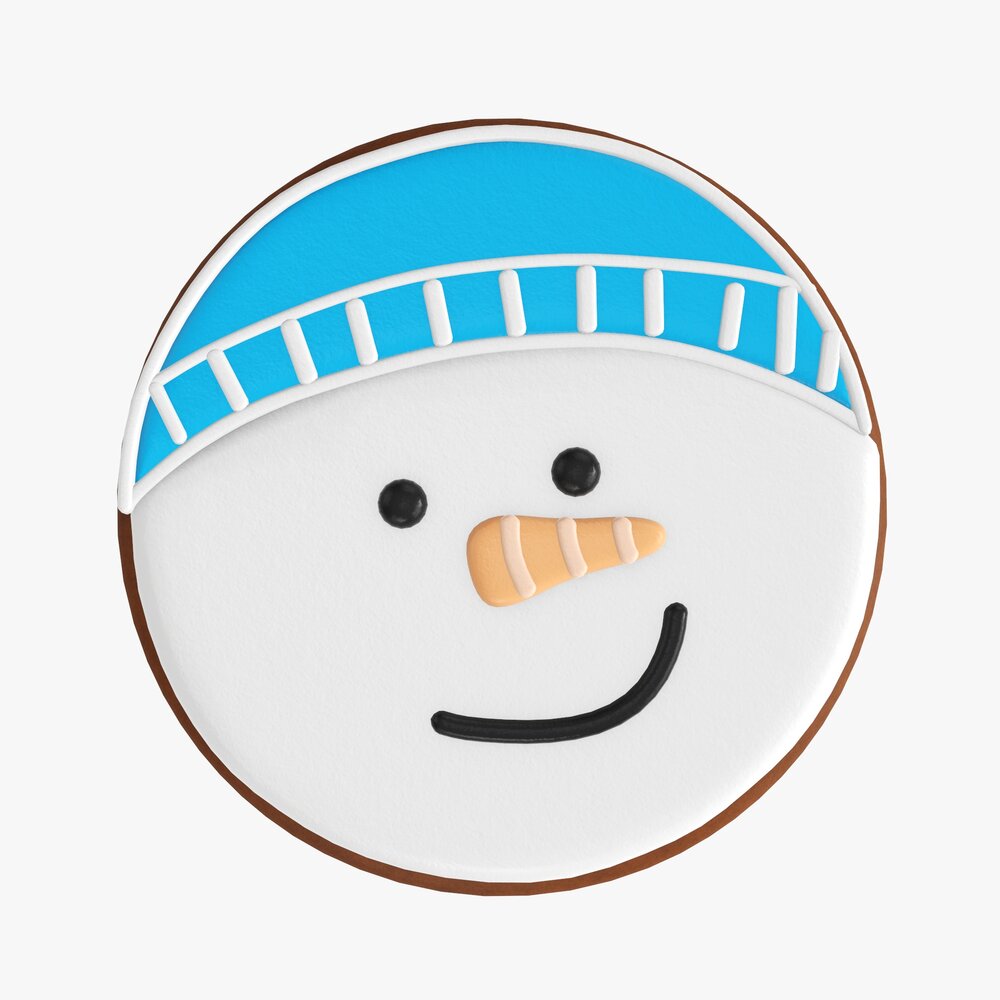 Christmas Cookie Snowman Head Modèle 3D