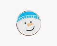 Christmas Cookie Snowman Head 3D модель