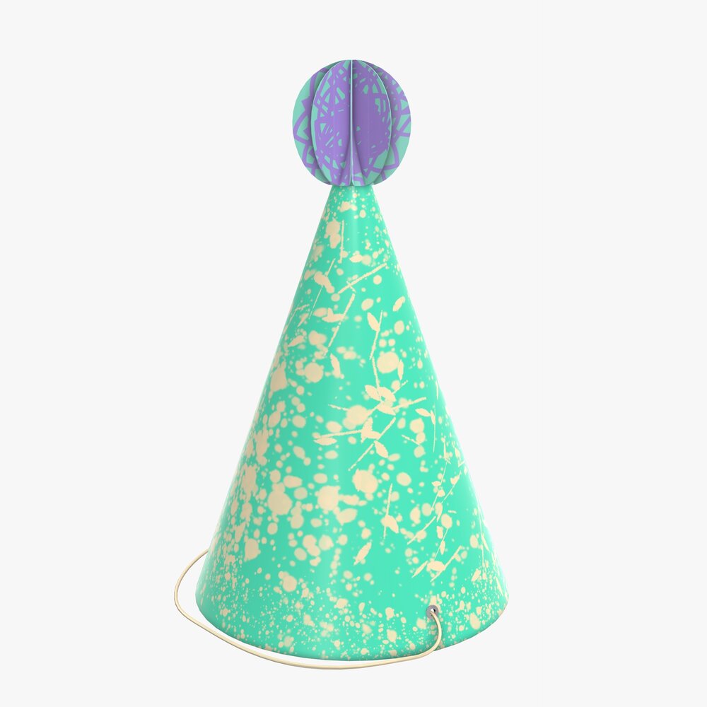 Green Party Hat 3D-Modell