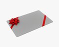 Christmas Gift Card With Ribbon 01 3D 모델 