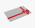 Christmas Gift Card With Ribbon 02 Modèle 3d