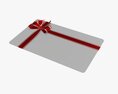 Christmas Gift Card With Ribbon 02 3D 모델 