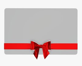 Christmas Gift Card With Ribbon 03 3D модель