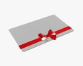 Christmas Gift Card With Ribbon 03 3D 모델 