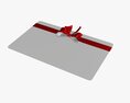 Christmas Gift Card With Ribbon 03 3D 모델 