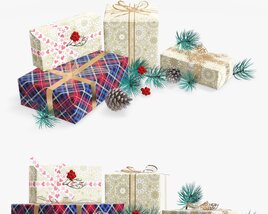 Christmas Gifts With Decorations 02 Modèle 3D