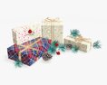 Christmas Gifts With Decorations 02 3D модель