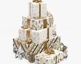 Christmas Gifts With Decorations 03 3D модель