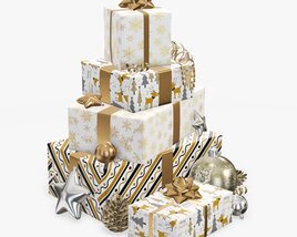Christmas Gifts With Decorations 03 Modello 3D