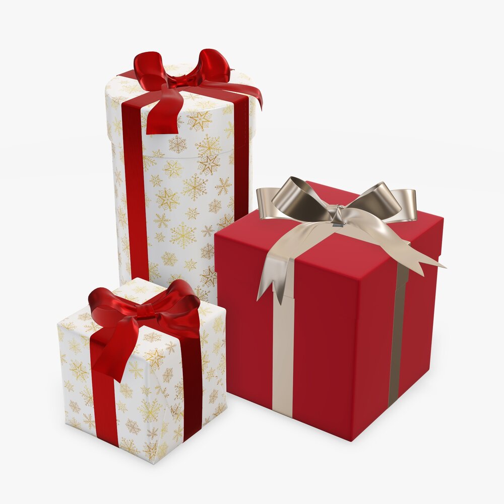 Christmas Gifts Wrapped 01 3D model