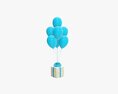 Christmas Gifts Wrapped 05 With Balloons 3D 모델 