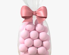 Clear Bag With Bow And Sweets 01 3Dモデル