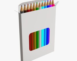 Colored Pencil Box 02 With Window Modello 3D
