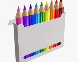 Colored Pencil Box With Window 3D model