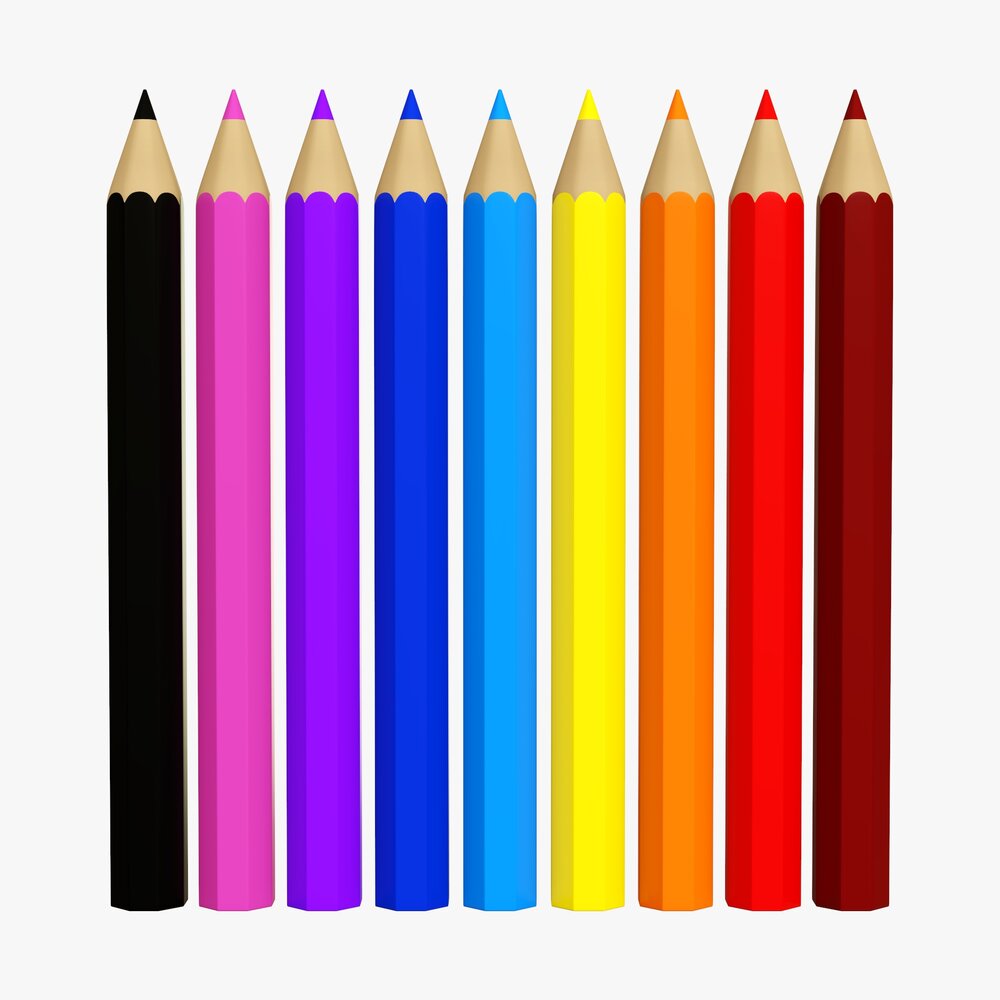 Colored Pencil Set 3D模型