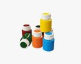 Color Gouache Paint Jars 3D-Modell