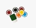 Color Gouache Paint Jars 3D модель