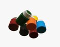 Color Gouache Paint Jars Modelo 3d