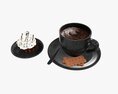 Cupcake With Coffee And Cookies 3D модель