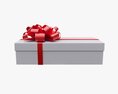 White Gift Box With Red Ribbon 06 3D модель