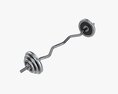 Curved Weight Bar With Weights Modèle 3d