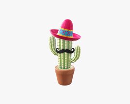 Decorative Stylized Cactus 3D model