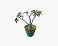 Desert Rose Or Ping Bignonia In Flowerpot 3D модель