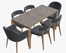 Dining Table With Chairs Modelo 3d