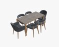 Dining Table With Chairs 3Dモデル