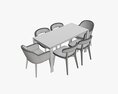 Dining Table With Chairs 3d model