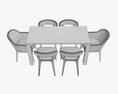 Dining Table With Chairs Modello 3D