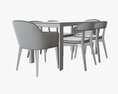 Dining Table With Chairs 3d model