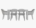 Dining Table With Chairs 3D-Modell