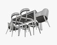 Dining Table With Chairs Modello 3D