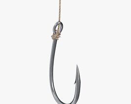 Fishing Hook With Line 3D model