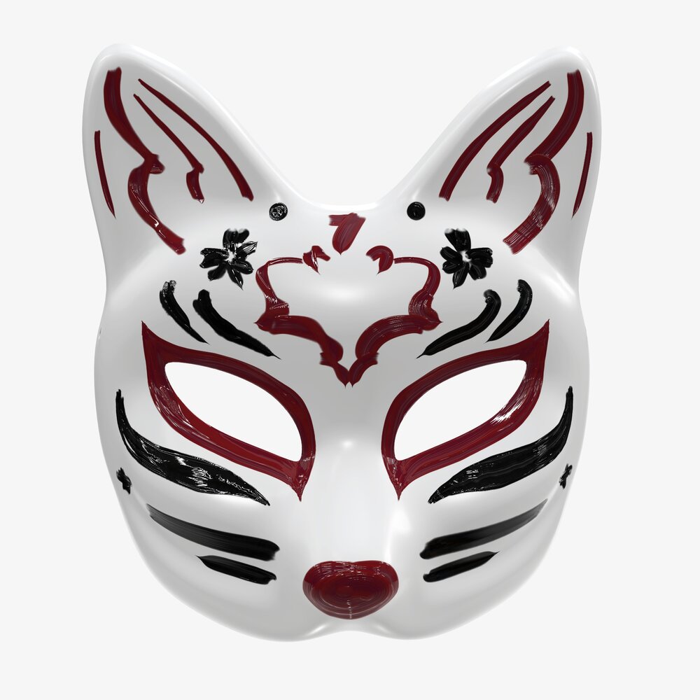Half Face Kitsune Mask 3D-Modell