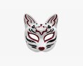 Half Face Kitsune Mask Modelo 3D