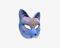 Half Face Kitsune Mask Carnival 3D 모델 