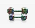 Hexagonal Rubberized Dumbbells 01 3Dモデル