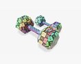 Hexagonal Rubberized Dumbbells 01 3D 모델 