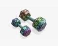 Hexagonal Rubberized Dumbbells 02 3D模型