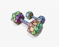 Hexagonal Rubberized Dumbbells 02 3D модель
