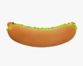 Hot Dog With Ketchup Salad Tomato Stylized 3D 모델 