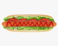 Hot Dog With Ketchup Salad Tomato V2 Modelo 3d