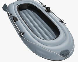 Inflatable Boat 01 Gray 3D модель