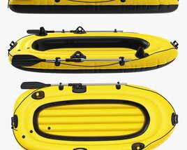 Inflatable Boat 01 Yellow 3D model